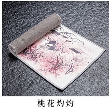 16*36 εκ. Απορροφητική πετσέτα τσαγιού ζωγραφισμένη με πετσέτα τσαγιού Creative Household Thicken Deerskin Fleece Πανί τσαγιού Kung Fu Tea Σετ τραπεζομάντιλο