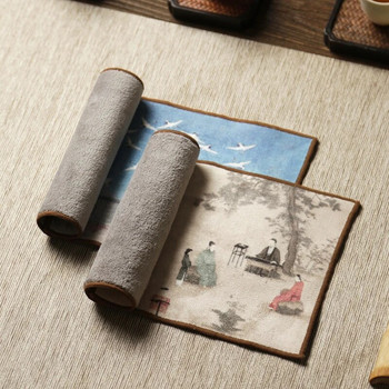 Кухненски кърпи от висок клас, абсорбираща покривка за маса за чай, повдигната тенджера, постелка, удебеляване, дзен рисувани, 29x15