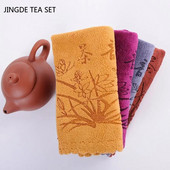 Bambuskiust paksendatud teerätik kodune imav trükkimine Mitmekihiline kandiline rätikuga lauamatt alusaluse teekomplekti tarvikud