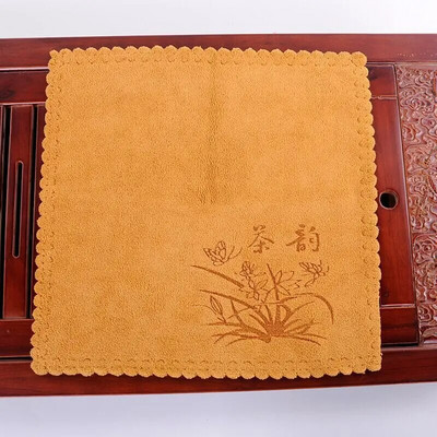 Bambuskiust paksendatud teerätik kodune imav trükkimine Mitmekihiline kandiline rätikuga lauamatt alusaluse teekomplekti tarvikud