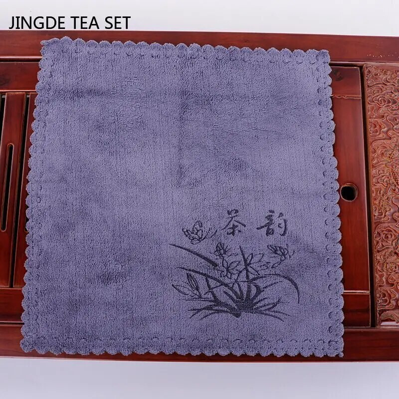 Bambuskiust paksendatud teerätik kodune imav trükkimine Mitmekihiline kandiline rätikuga lauamatt alusaluse teekomplekti tarvikud