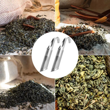 Инфузер за чай от неръждаема стомана Дизайн на тръба с дълга дръжка Метална цедка за чай за насипен чай Кафе Филтър за подправки Аксесоари за по-стръмен чай