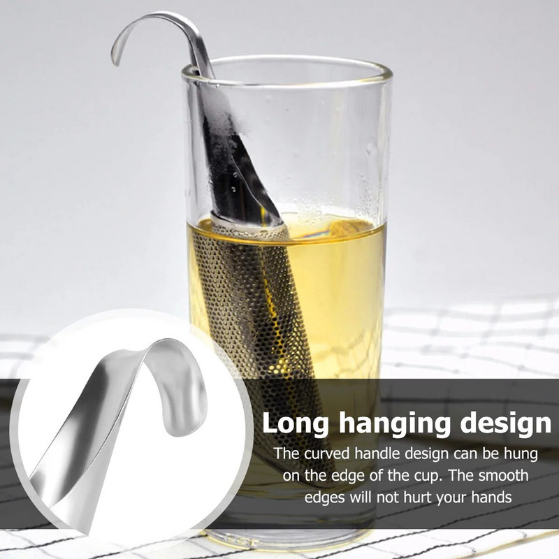 Roostevabast terasest teetõmmis Pika käepidemega toru disainiga metallist teesõel lahtise tee jaoks, kohv, vürtsifilter Tee järsema tarvikud