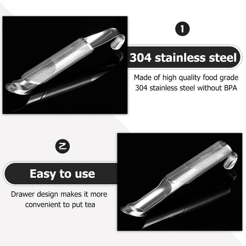 Roostevabast terasest teetõmmis Pika käepidemega toru disainiga metallist teesõel lahtise tee jaoks, kohv, vürtsifilter Tee järsema tarvikud