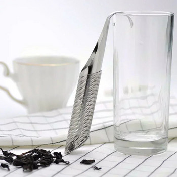Филтър за чай Форма на тръба Дифузор за листа Цедка за чай Стоманена инфузьор за чай Аксесоари за чайник Кухненски прибори Кухненски аксесоари