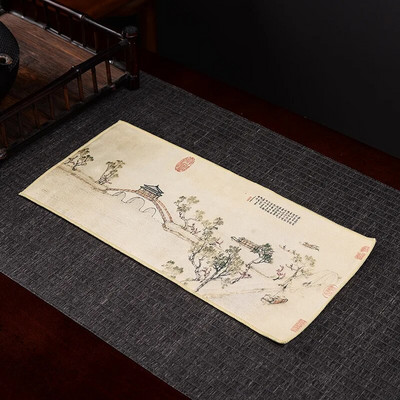 Kvaliteetsed teerätikud, imav laudlina, teelauamatt, tõstetav pott, paks teealus, Zeni värvitud teelapp, 35*17