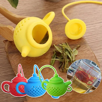 Αξεσουάρ τσαγιού Creative Gadget Teapot Diffuser Repeatable Strainer Tea Bag Filter Diffuser σε σχήμα τσαγιού σιλικόνης