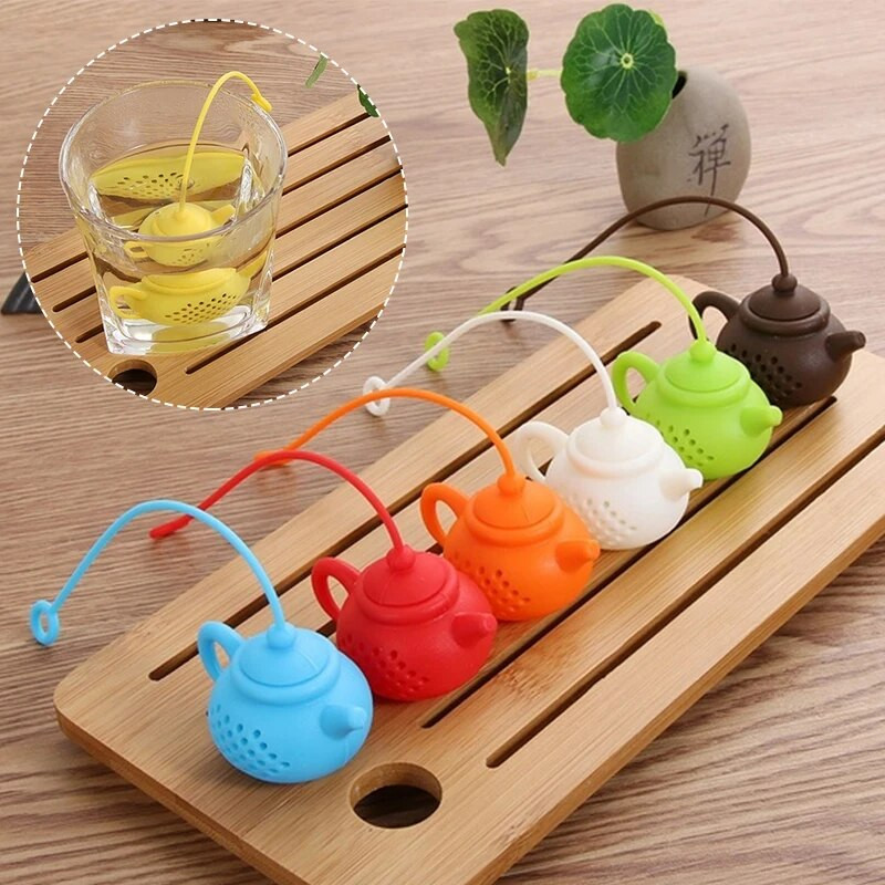 Αξεσουάρ τσαγιού Creative Gadget Teapot Diffuser Repeatable Strainer Tea Bag Filter Diffuser σε σχήμα τσαγιού σιλικόνης