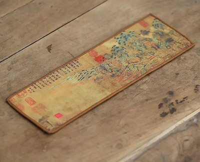 Sutirštintos medvilnės spausdintas arbatos rankšluosčio audinys, sugeriantis Zen Kiniškas mažas arbatos rankšluostis Kinijos stiliaus arbatos rankšluosčių padėklas 1vnt LE768