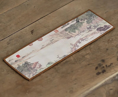 Sutirštintos medvilnės spausdintas arbatos rankšluosčio audinys, sugeriantis Zen Kiniškas mažas arbatos rankšluostis Kinijos stiliaus arbatos rankšluosčių padėklas 1vnt LE768