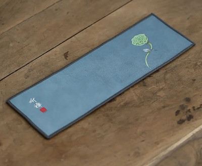 Sutirštintos medvilnės spausdintas arbatos rankšluosčio audinys, sugeriantis Zen Kiniškas mažas arbatos rankšluostis Kinijos stiliaus arbatos rankšluosčių padėklas 1vnt LE768