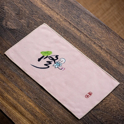 Sutirštintos medvilnės spausdintas arbatos rankšluosčio audinys, sugeriantis Zen Kiniškas mažas arbatos rankšluostis Kinijos stiliaus arbatos rankšluosčių padėklas 1vnt LE768