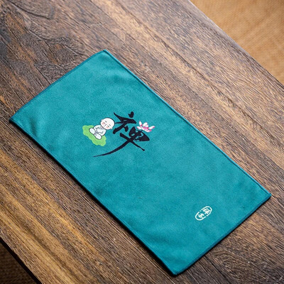 Sutirštintos medvilnės spausdintas arbatos rankšluosčio audinys, sugeriantis Zen Kiniškas mažas arbatos rankšluostis Kinijos stiliaus arbatos rankšluosčių padėklas 1vnt LE768