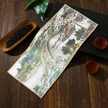 Рисувани в китайски стил дебели двустранни кърпи за чай Творчески аксесоари за сервиз за чай от висок клас Подложки за маса Професионална салфетка за чайLC623