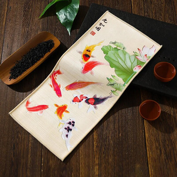 Рисувани в китайски стил дебели двустранни кърпи за чай Творчески аксесоари за сервиз за чай от висок клас Подложки за маса Професионална салфетка за чайLC623