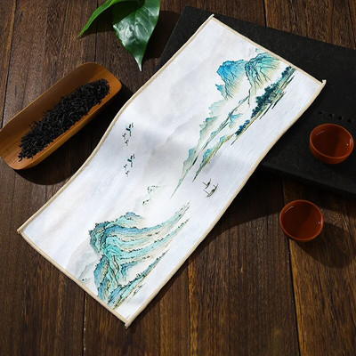 Oslikana u kineskom stilu, debela dvostrana kuhinjska krpa Kreativni vrhunski pribor za pribor za čaj Podmetači za stol Profesionalna čajna salvetaLC623