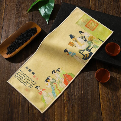 Oslikana u kineskom stilu, debela dvostrana kuhinjska krpa Kreativni vrhunski pribor za pribor za čaj Podmetači za stol Profesionalna čajna salvetaLC623