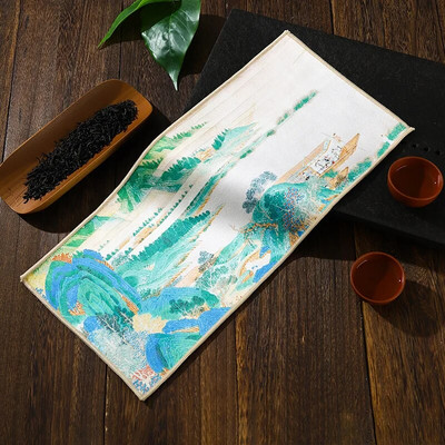 Oslikana u kineskom stilu, debela dvostrana kuhinjska krpa Kreativni vrhunski pribor za pribor za čaj Podmetači za stol Profesionalna čajna salvetaLC623