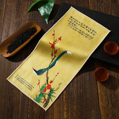 Oslikana u kineskom stilu, debela dvostrana kuhinjska krpa Kreativni vrhunski pribor za pribor za čaj Podmetači za stol Profesionalna čajna salvetaLC623