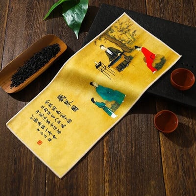 Oslikana u kineskom stilu, debela dvostrana kuhinjska krpa Kreativni vrhunski pribor za pribor za čaj Podmetači za stol Profesionalna čajna salvetaLC623