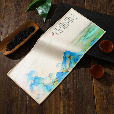 Oslikana u kineskom stilu, debela dvostrana kuhinjska krpa Kreativni vrhunski pribor za pribor za čaj Podmetači za stol Profesionalna čajna salvetaLC623