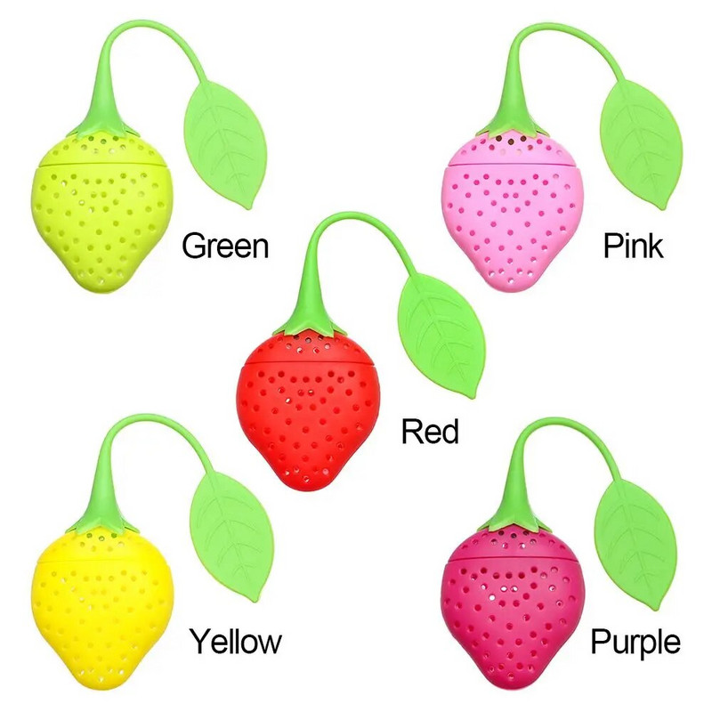 Õllepruulimisseade Difuusor Teekann vidinad Korduvkasutatav teepakk Tee infusiooniseade Kohvifilter maasika teepakk Silikoonist teepall