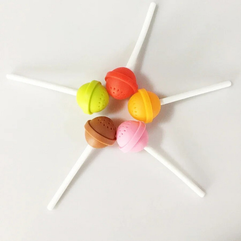 Creative Lollipop Shape Silicon Sweet Tea Infuser Candy Lollipop Lahtised Lehed Kruus Kurn Tass järsem tee ja kohvi jooginõude jaoks