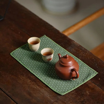 Ръчно изработени водопоглъщащи чаени салфетки Чаена кърпа Творчески удебелени чаени салфетки Домашна плътна памучна покривка Инструменти за чай LE770