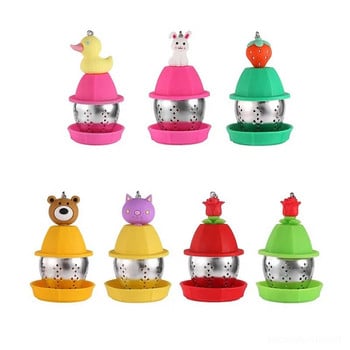 Cartoon Cute Tea Infuser Filter Spice Bear Cat Duck Rose Rabblt Tea Bag Leaf Diffuser Teaware Sieve Βοτανικά αξεσουάρ Παρασκευαστής τσαγιού