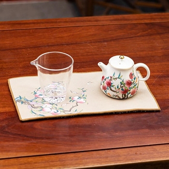 Висококачествени рисувани салфетки от плат за чай Аксесоари за китайски чай Водопоглъщащи многофункционални кърпи за чай Старинен стил Удебелени