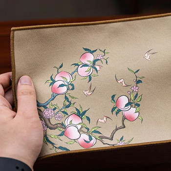 Висококачествени рисувани салфетки от плат за чай Аксесоари за китайски чай Водопоглъщащи многофункционални кърпи за чай Старинен стил Удебелени