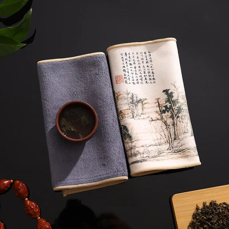 Retrostiilis ja antiikse maaliga seemisnahast käterätik, paksendatud ja imav kõrgekvaliteediline käterätikukangas