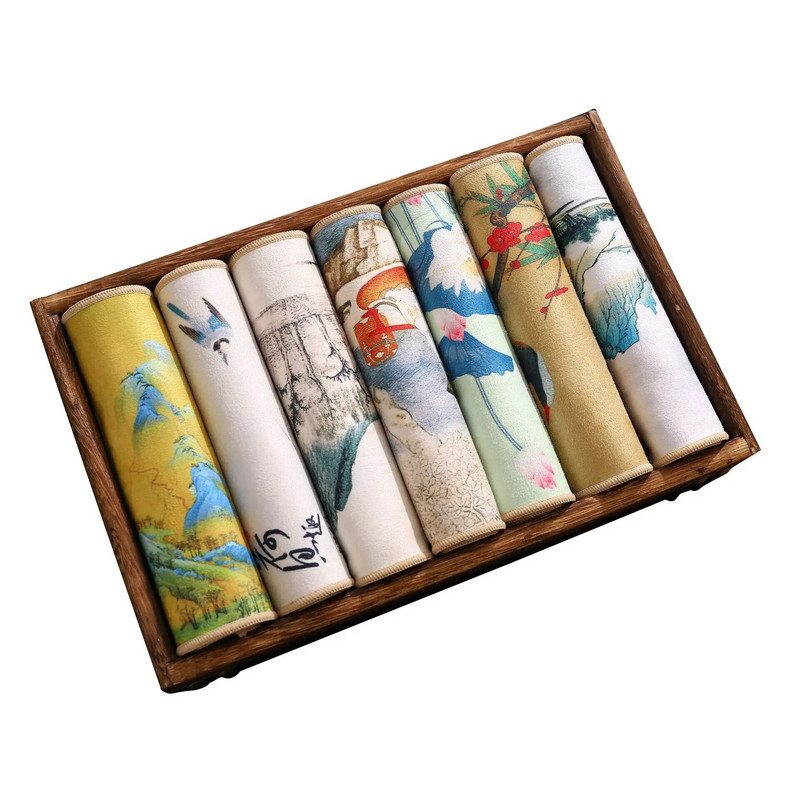 Retrostiilis ja antiikse maaliga seemisnahast käterätik, paksendatud ja imav kõrgekvaliteediline käterätikukangas