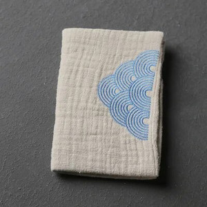 Grynos medvilnės, sugeriantis arbatos rankšluostis, storas išsiuvinėtas jūros vandens raštas, švaraus audinio japoniškas arbatos rinkinys