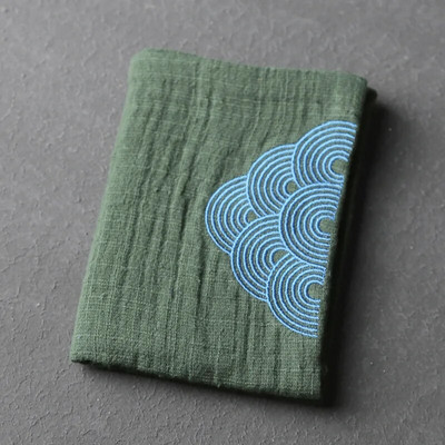 Grynos medvilnės, sugeriantis arbatos rankšluostis, storas išsiuvinėtas jūros vandens raštas, švaraus audinio japoniškas arbatos rinkinys
