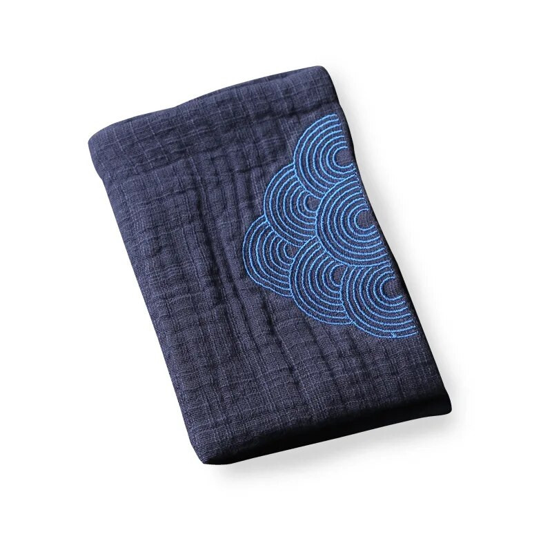 Grynos medvilnės, sugeriantis arbatos rankšluostis, storas išsiuvinėtas jūros vandens raštas, švaraus audinio japoniškas arbatos rinkinys