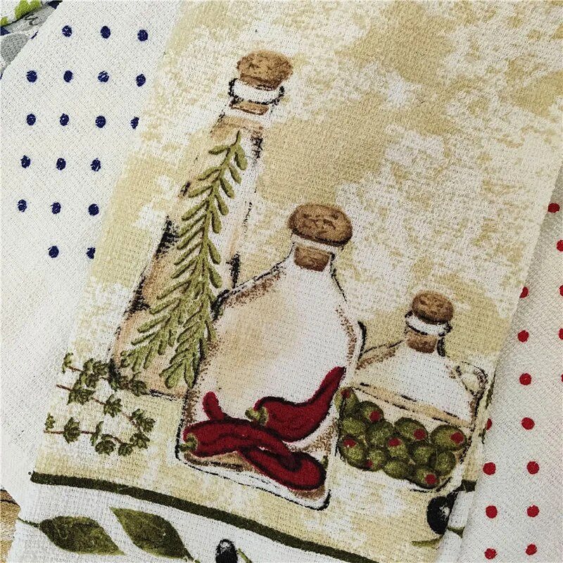 1vnt 40x70cm Vintažinių gėlių tašku margintas medvilninis arbatos rankšluostis virtuvės rankšluostis Vandenį sugeriantis valymo audinys Namų vakarėlio dovana