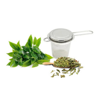 Мрежеста запарка за чай Цедка за чай за многократна употреба Чайник от неръждаема стомана Филтър за подправки от чаени листа Сгъваема дръжка Съдове за напитки Кухненски инструменти