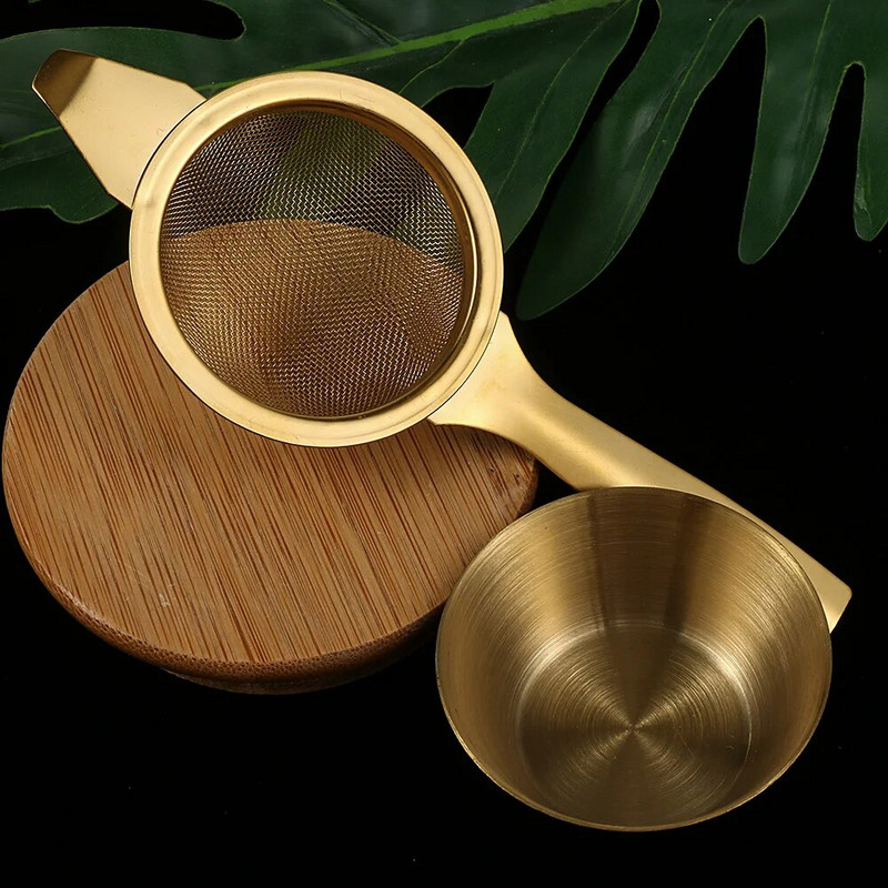 1 set Mrežasto cjedilo od nehrđajućeg čelika Cjedilo za čaj Metalno cjedilo za šalice Filter za listove s ručkom Kit za čajnik