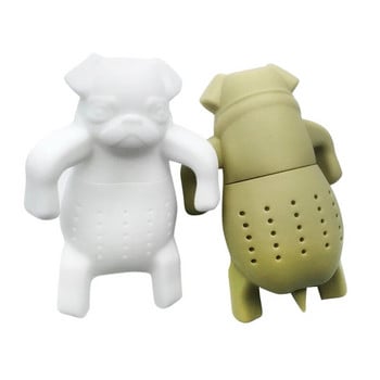 Cute Silicone Pug Dog Tea Infuser Φίλτρο Διάχυσης τσαγιού Επαναχρησιμοποιήσιμο σουρωτήρι Spice Loose Tea Leaf Αξεσουάρ τσαγιού βοτάνων