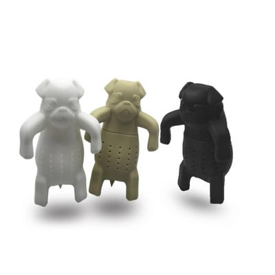 Cute Silicone Pug Dog Tea Infuser Φίλτρο Διάχυσης τσαγιού Επαναχρησιμοποιήσιμο σουρωτήρι Spice Loose Tea Leaf Αξεσουάρ τσαγιού βοτάνων