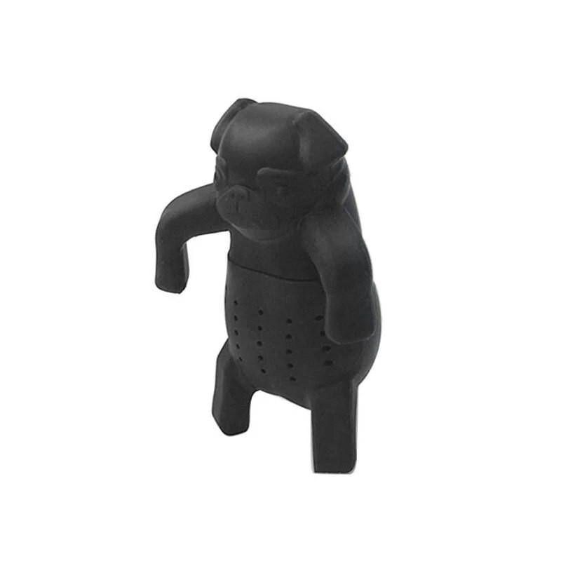 Сладко силиконово куче мопс Tea Infuser Филтър за чай Дифузер Цедка за чай за многократна употреба Spice Loose Tea Leaf Билков инструмент Аксесоари за чай