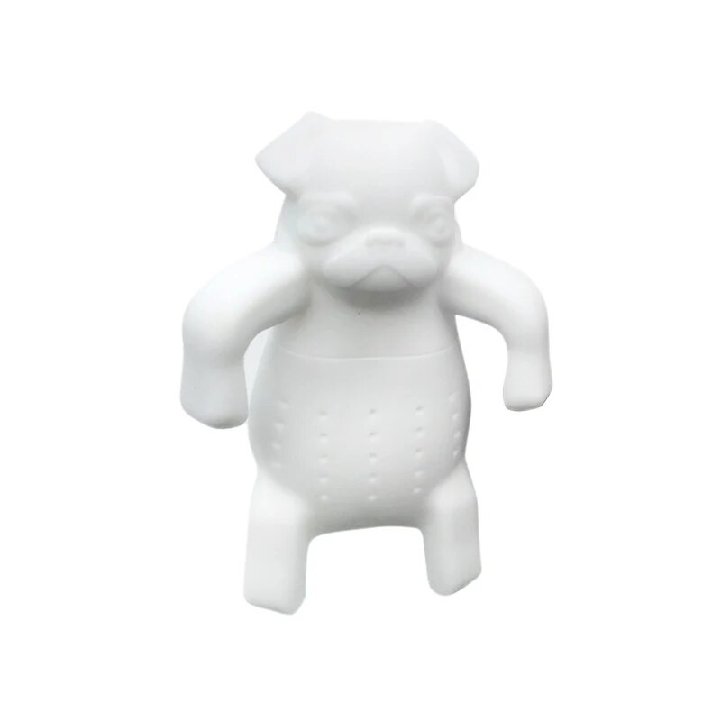 Сладко силиконово куче мопс Tea Infuser Филтър за чай Дифузер Цедка за чай за многократна употреба Spice Loose Tea Leaf Билков инструмент Аксесоари за чай
