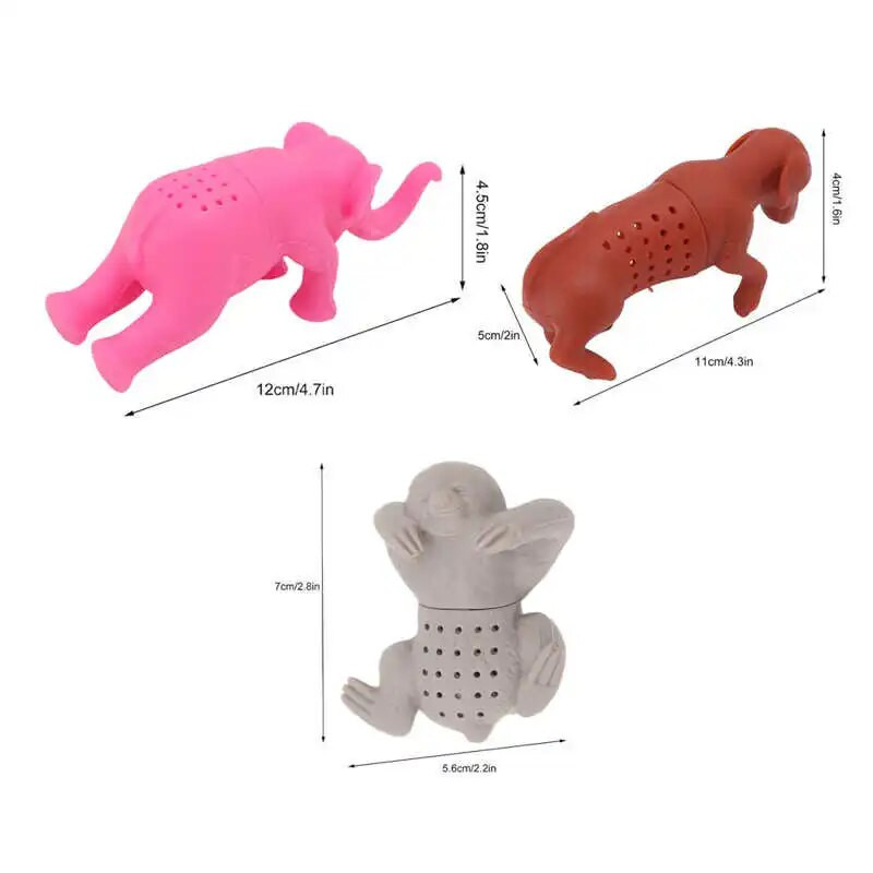 Silikoonist tee infusioon armas looma kujuga painduv silikoonist teesõel Filtri difuusor järsem lahtise tee jaoks kodukontori jaoks