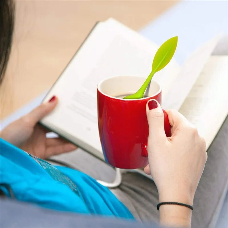 Infuzor de ceai din frunze din oțel inoxidabil Mâner din silicon Filtru de ceai Filtru de condimente Difuzor de cafea Sită Accesorii de bucătărie