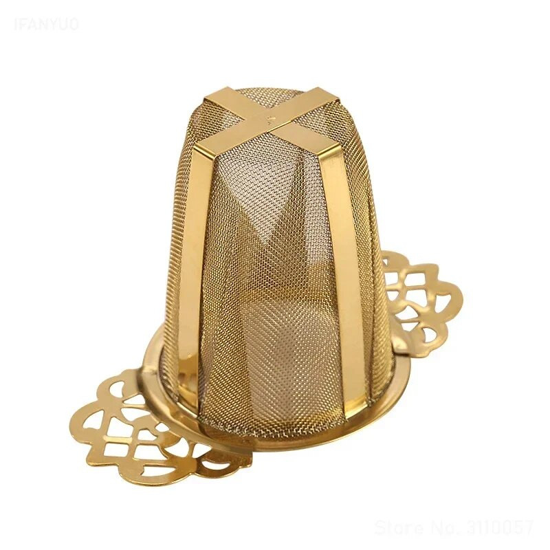 Set de strecurătoare de ceai din dantelă cu două straturi cu tavă Filtru din oțel inoxidabil Sită de plasă Scurgere de ceai Infuzoare utile Ustensile de bucătărie Veselă de ceai