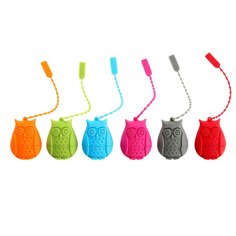 Silikoonist maailm Öökulli tee kurn Teepakid Toidukvaliteediga silikoonist lehed tee infusioonifilter difuusor teefiltri tööriist Teetassi tarvikud