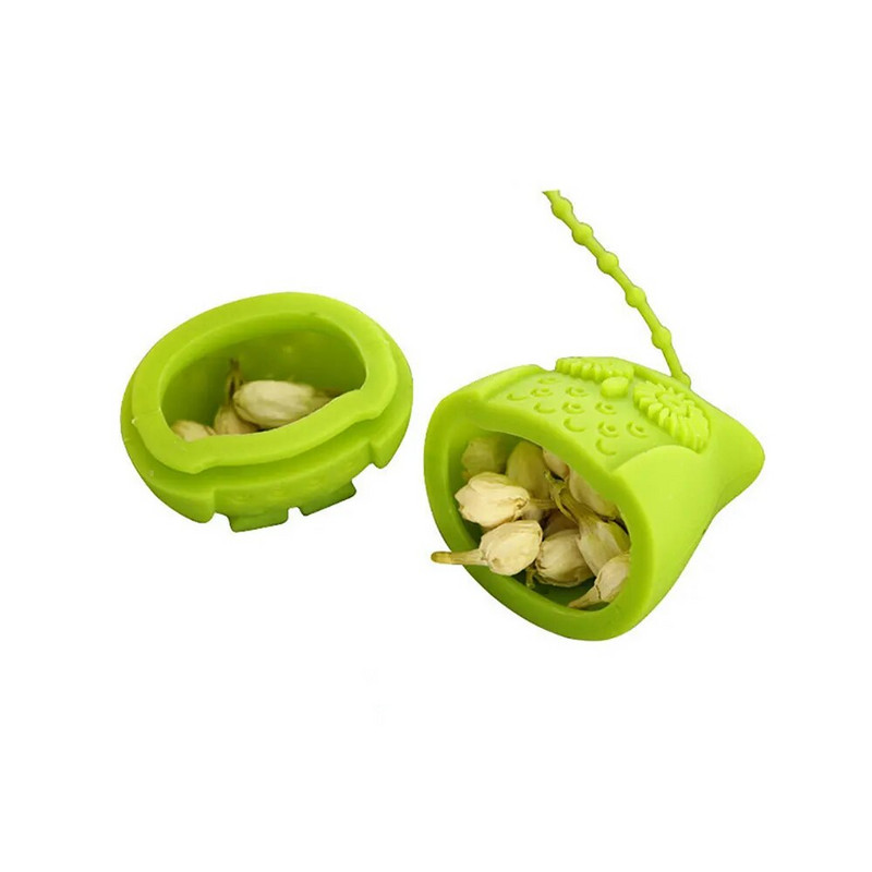 Silikoonist maailm Öökulli tee kurn Teepakid Toidukvaliteediga silikoonist lehed tee infusioonifilter difuusor teefiltri tööriist Teetassi tarvikud