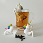 1 tk Unicorn Shape Tea Infuser Kurnad Teepakk Toidukvaliteediga Leht Taimne Vürtsifilter Loominguline Filter lahtine silikoon Фильтрация