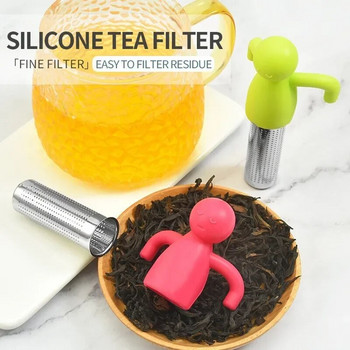 Нов хуманоиден филтър филтър за чай Филтър от неръждаема стомана Инфузер за чай филтър за чай творческо стъкло